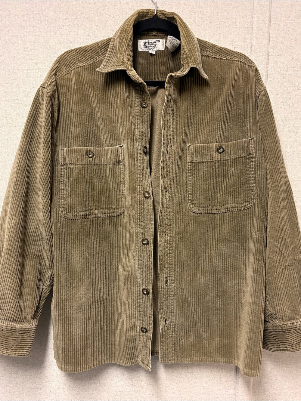Men's Corduroy Button-Up Jacket Shacket - Olive